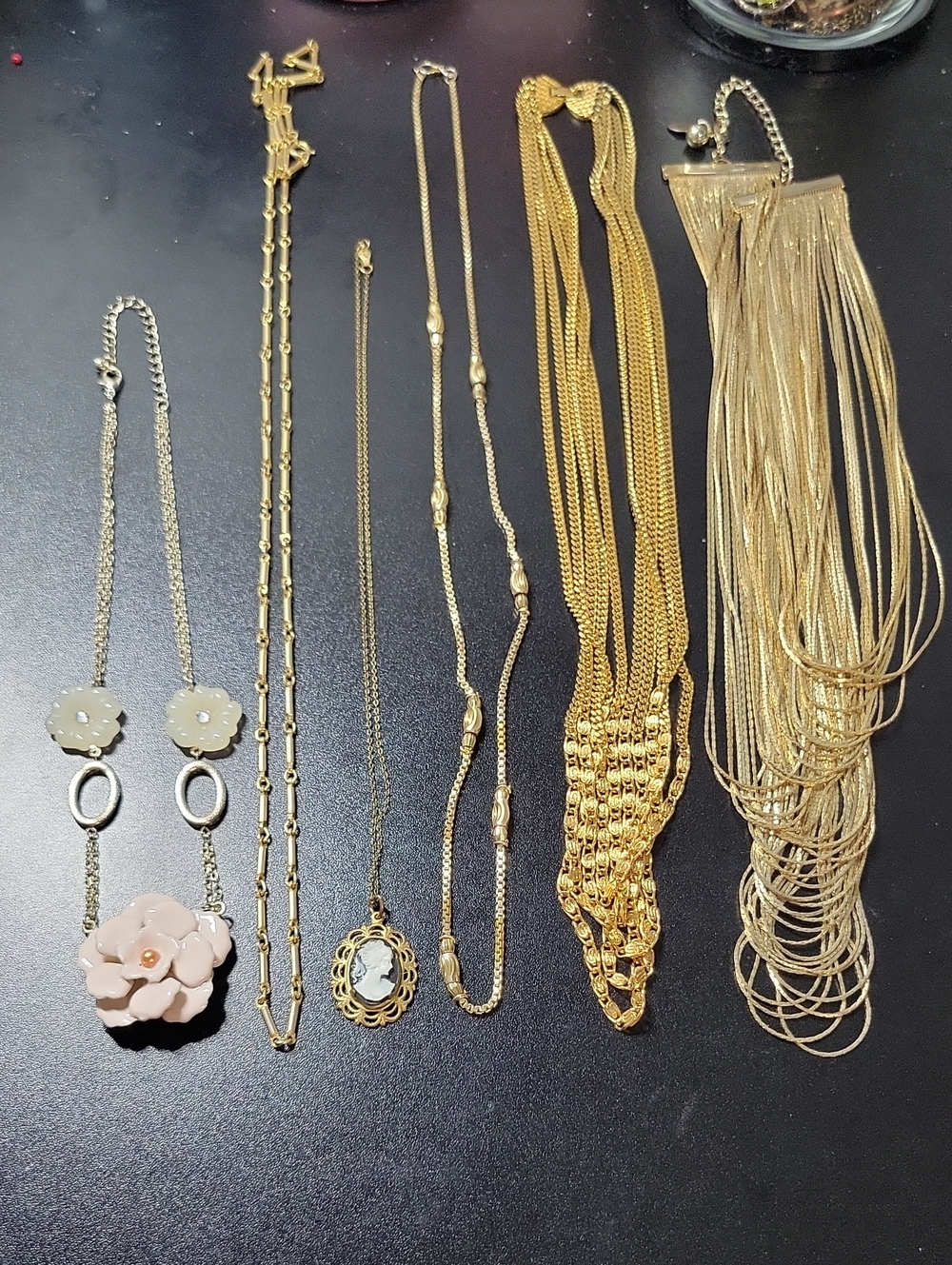 Gold-Tone Multi Chain Necklace Lot Collection - Elegant Layered Styles